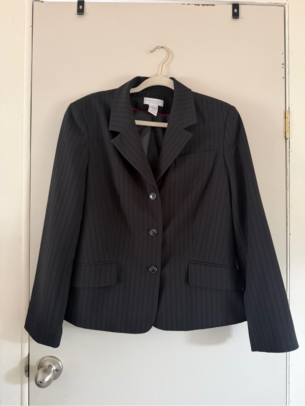 Worthington Black Pinstripe Women's Blazer